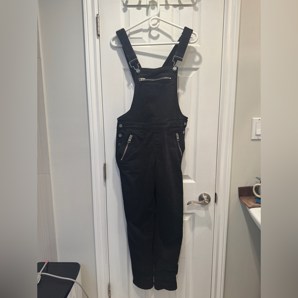 All Saints Black Overalls/Dungarees with Silver Accents